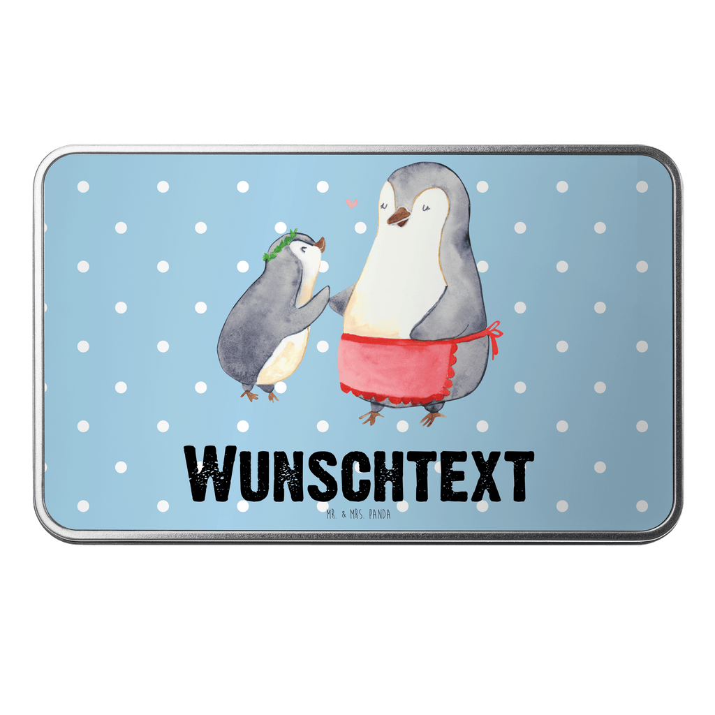 Personalisierte Metalldose Pinguin mit Kind Personalisierte Metalldose, Dose mit Namen, Namensdose, Kiste mit Namen, Namenskiste, Familie, Vatertag, Muttertag, Bruder, Schwester, Mama, Papa, Oma, Opa, Geschenk, Mami, Mutti, Mutter, Geburststag