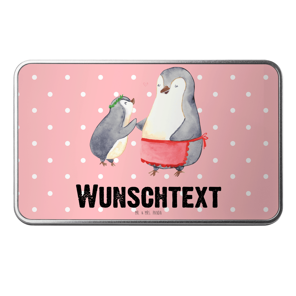 Personalisierte Metalldose Pinguin mit Kind Personalisierte Metalldose, Dose mit Namen, Namensdose, Kiste mit Namen, Namenskiste, Familie, Vatertag, Muttertag, Bruder, Schwester, Mama, Papa, Oma, Opa, Geschenk, Mami, Mutti, Mutter, Geburststag