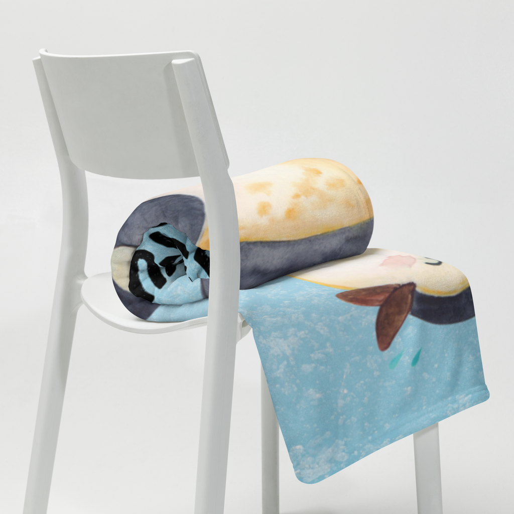 Kuscheldecke Pinguin lachend Decke, Wohndecke, Tagesdecke, Wolldecke, Sofadecke, Pinguin, Pinguine, lustiger Spruch, Optimismus, Fröhlich, Lachen, Humor, Fröhlichkeit