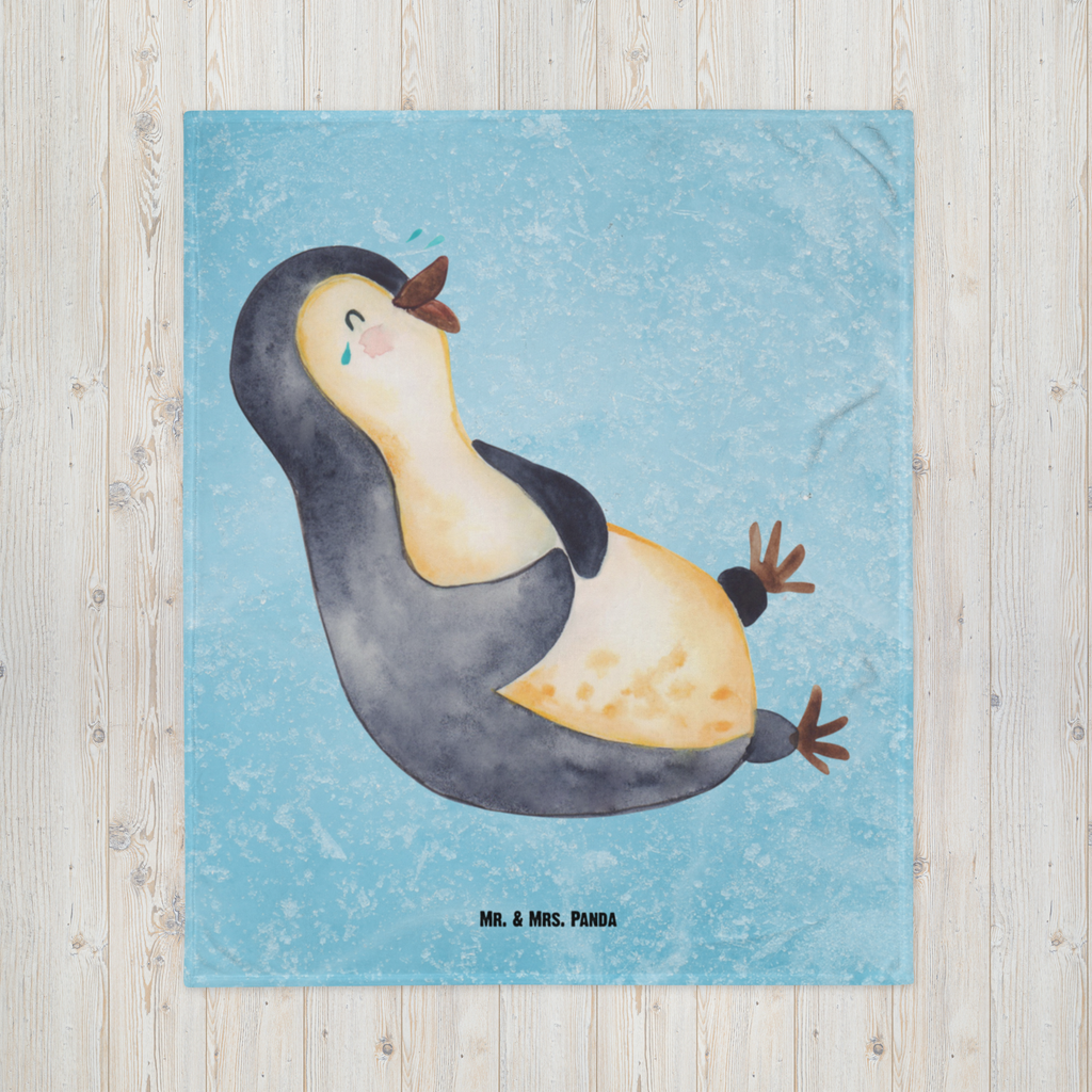 Kuscheldecke Pinguin lachend Decke, Wohndecke, Tagesdecke, Wolldecke, Sofadecke, Pinguin, Pinguine, lustiger Spruch, Optimismus, Fröhlich, Lachen, Humor, Fröhlichkeit