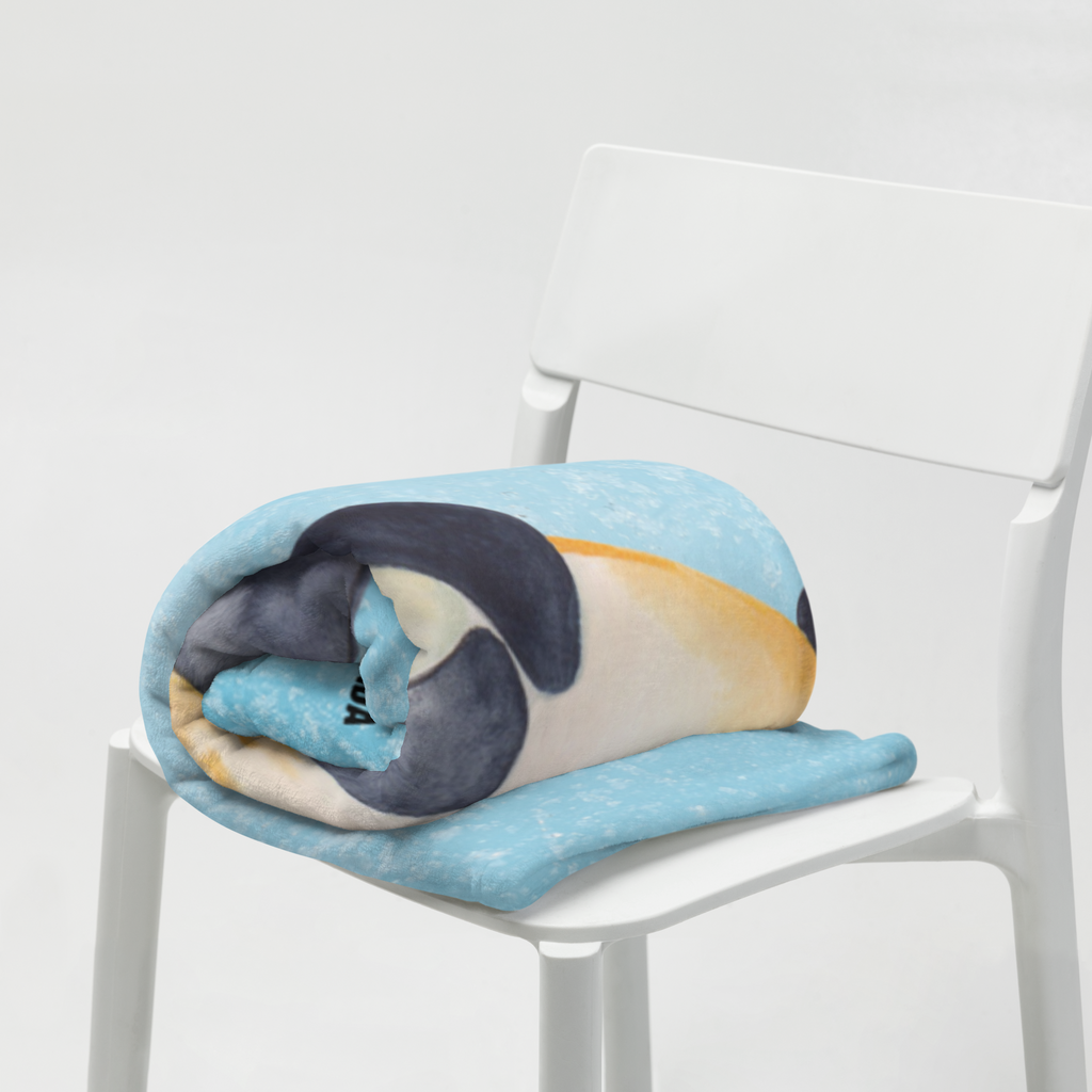 Kuscheldecke Pinguin lachend Decke, Wohndecke, Tagesdecke, Wolldecke, Sofadecke, Pinguin, Pinguine, lustiger Spruch, Optimismus, Fröhlich, Lachen, Humor, Fröhlichkeit