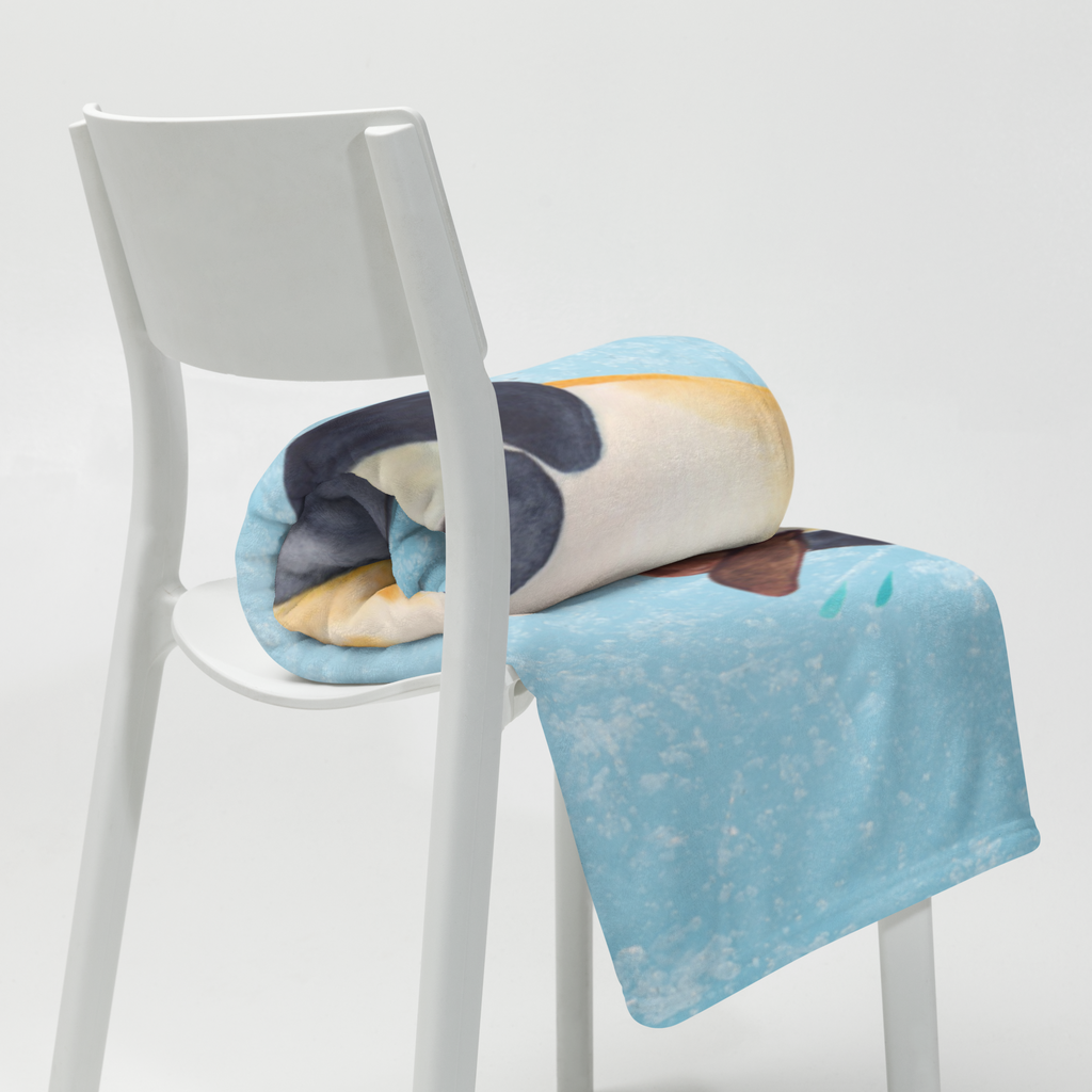 Kuscheldecke Pinguin lachend Decke, Wohndecke, Tagesdecke, Wolldecke, Sofadecke, Pinguin, Pinguine, lustiger Spruch, Optimismus, Fröhlich, Lachen, Humor, Fröhlichkeit