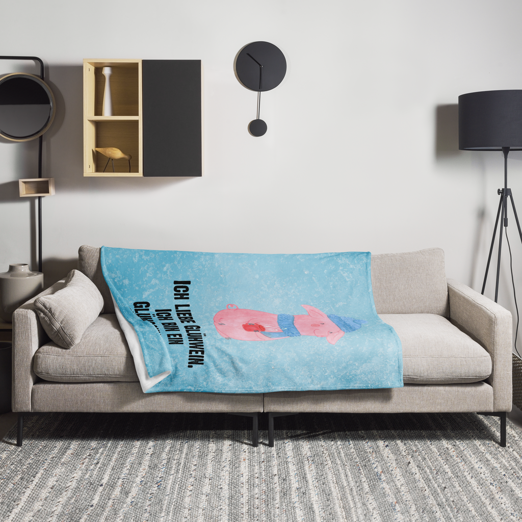 Kuscheldecke Glühschwein Decke, Wohndecke, Tagesdecke, Wolldecke, Sofadecke, Winter, Weihnachten, Weihnachtsdeko, Nikolaus, Advent, Heiligabend, Wintermotiv, Glühschwein, Glühwein, Weihnachtsmarkt, Punsch