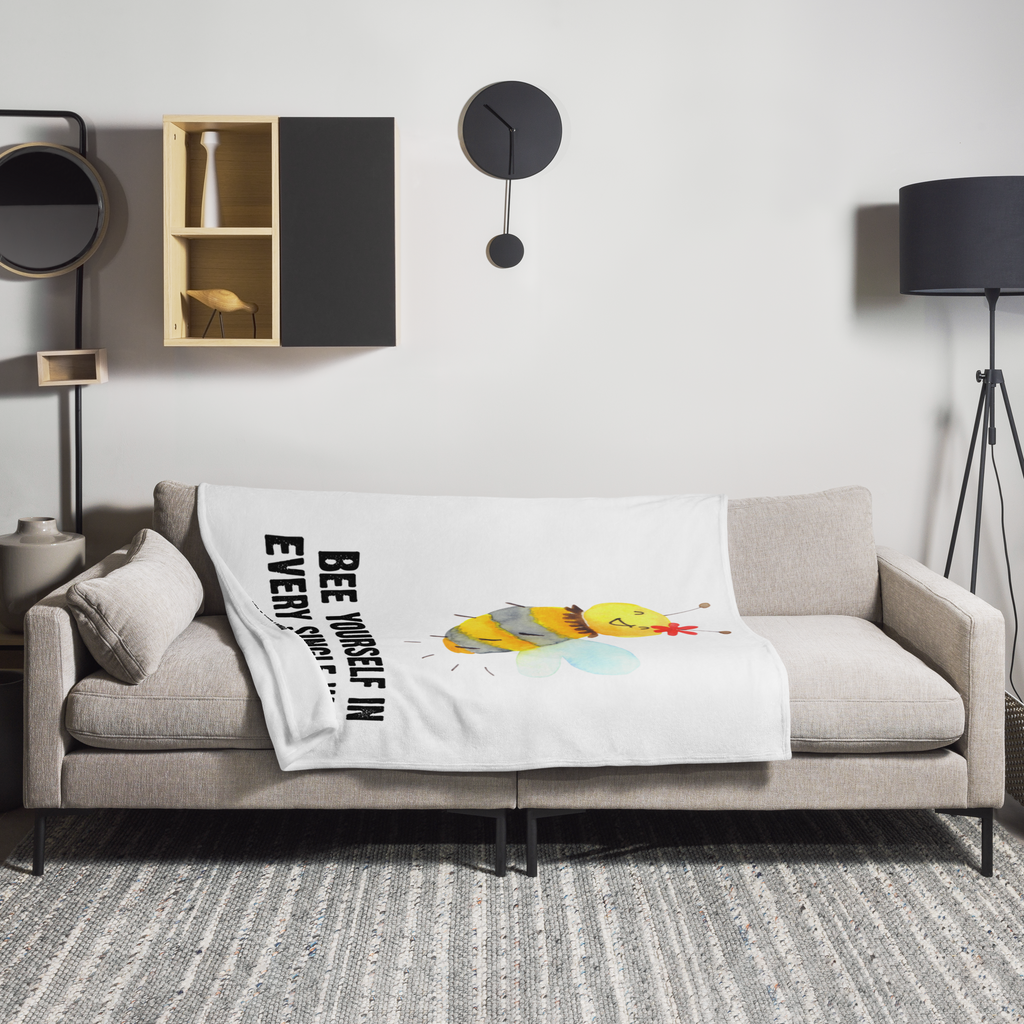 Kuscheldecke Biene Blume Decke, Wohndecke, Tagesdecke, Wolldecke, Sofadecke, Biene, Wespe, Hummel