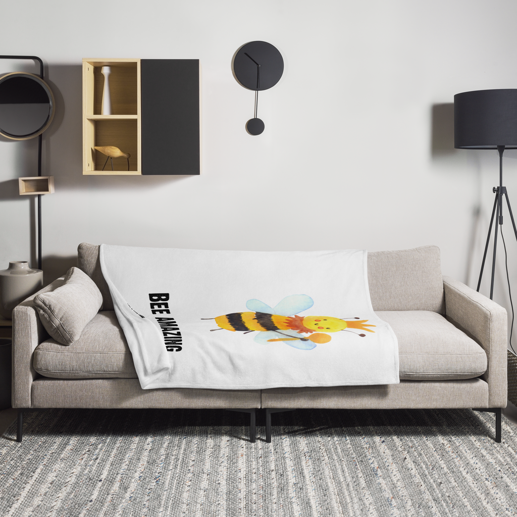 Kuscheldecke Biene König Decke, Wohndecke, Tagesdecke, Wolldecke, Sofadecke, Biene, Wespe, Hummel