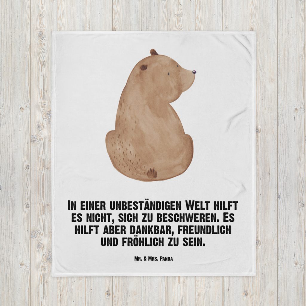 Kuscheldecke Bär Schulterblick Decke, Wohndecke, Tagesdecke, Wolldecke, Sofadecke, Bär, Teddy, Teddybär, Selbstachtung, Weltansicht, Motivation, Bären, Bärenliebe, Weisheit