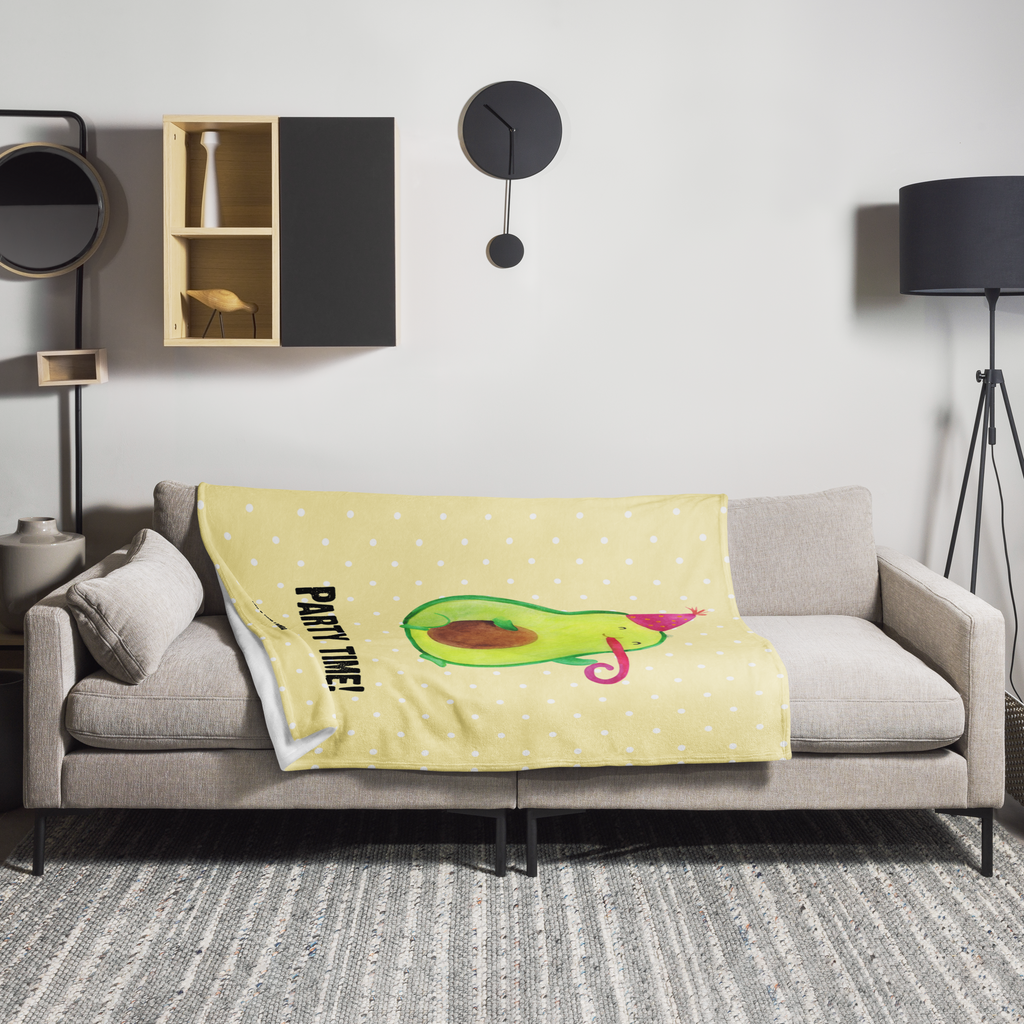 Kuscheldecke Avocado Party Time Decke, Wohndecke, Tagesdecke, Wolldecke, Sofadecke, Avocado, Veggie, Vegan, Gesund