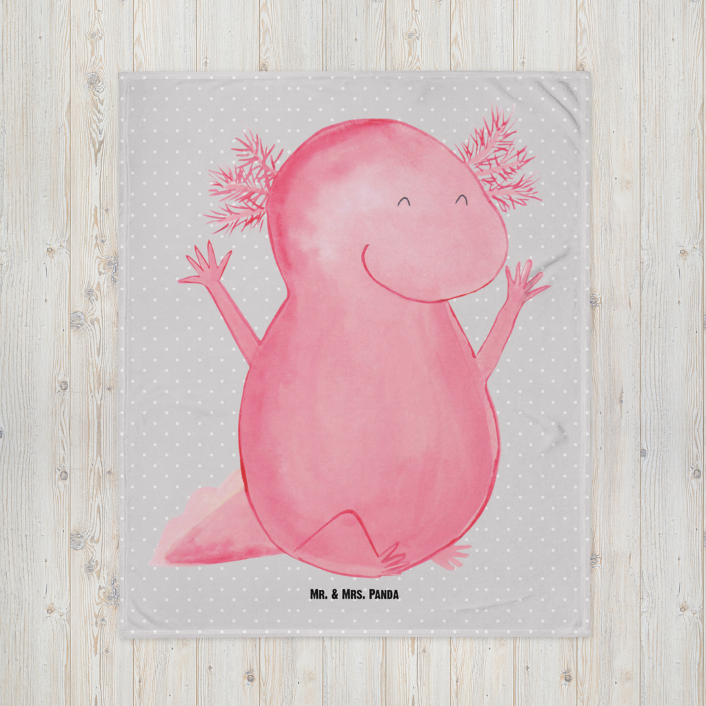 Kuscheldecke Axolotl Hurra Decke, Wohndecke, Tagesdecke, Wolldecke, Sofadecke, Axolotl, Molch, Axolot, Schwanzlurch, Lurch, Lurche, fröhlich, Spaß, Freude, Motivation, Zufriedenheit