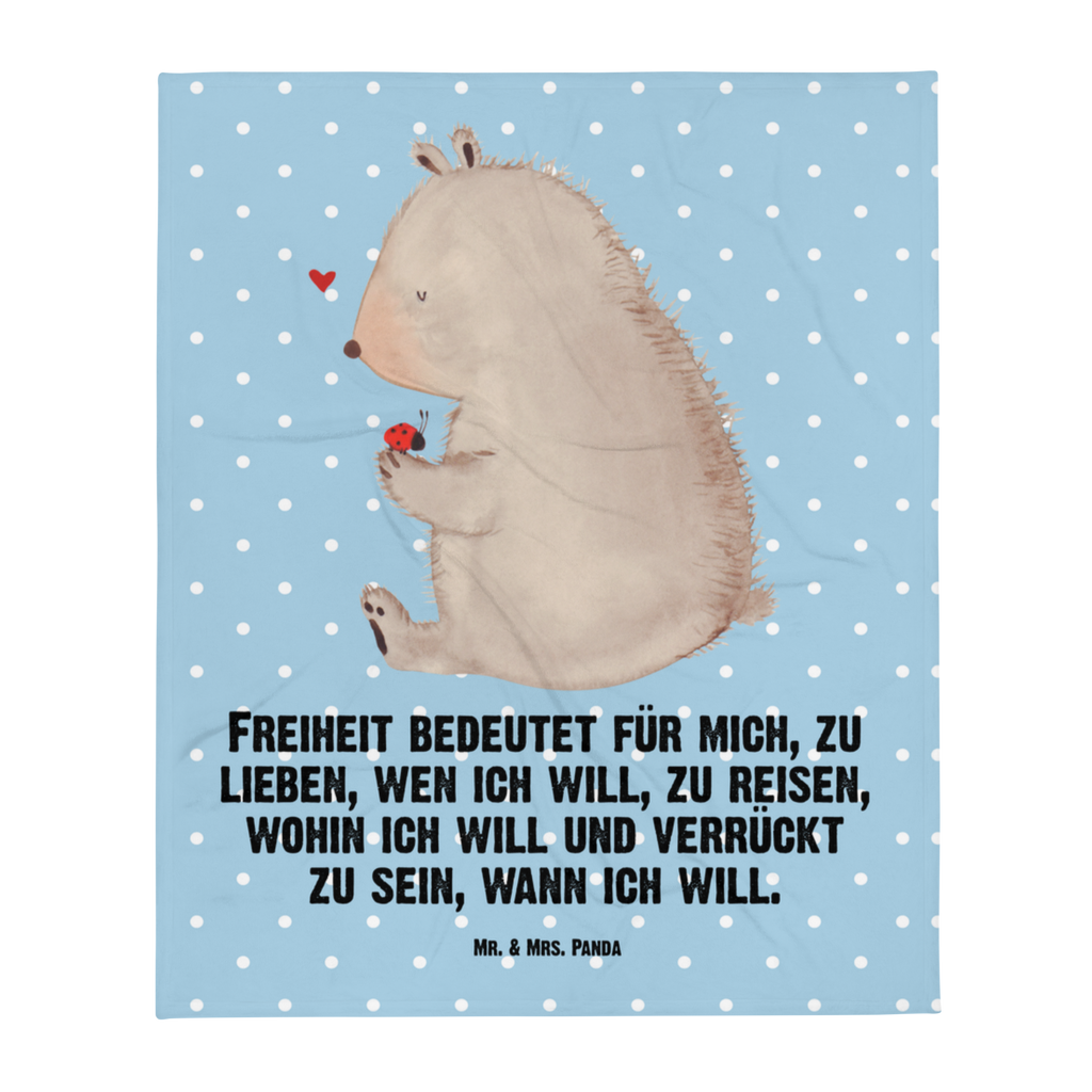 Kuscheldecke Bär mit Marienkäfer Decke, Wohndecke, Tagesdecke, Wolldecke, Sofadecke, Bär, Teddy, Teddybär, Marienkäfer, Liebe, Freiheit, Motivation, Das Leben ist schön