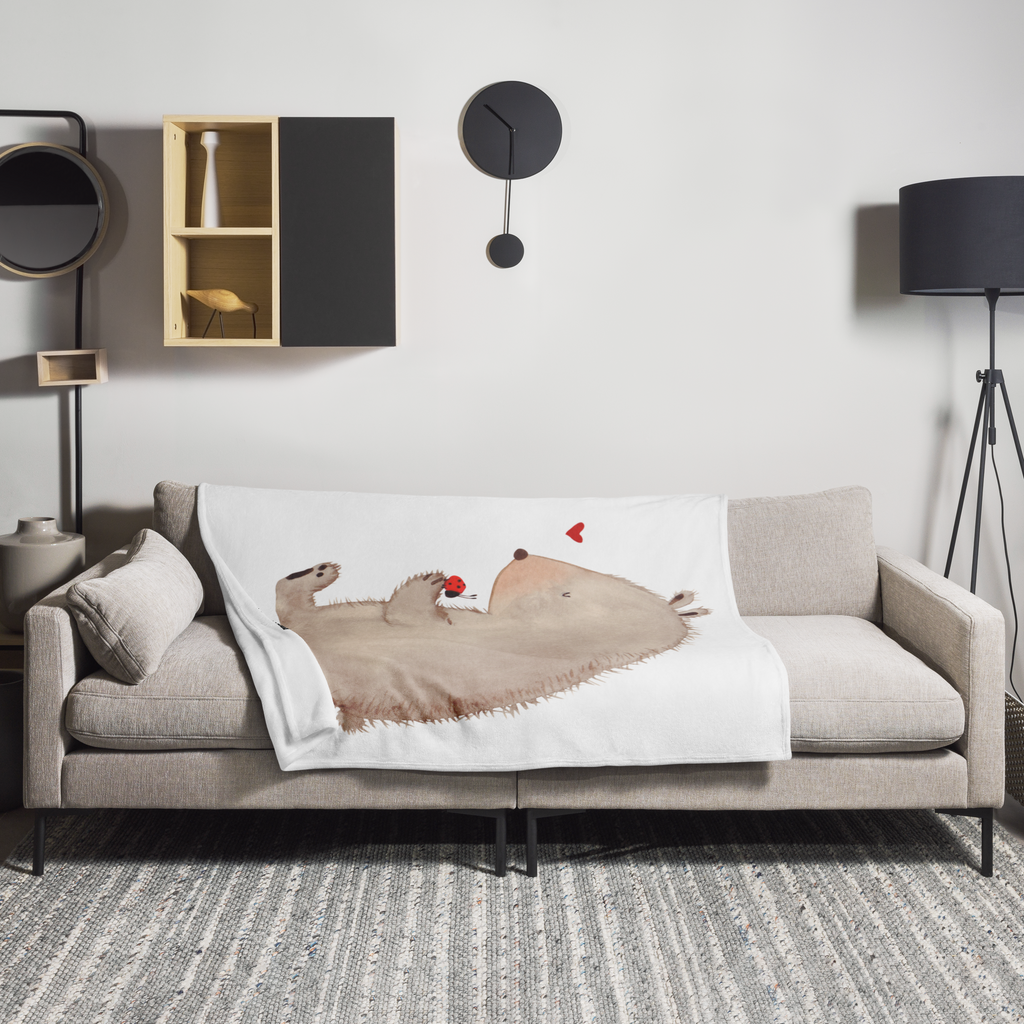 Kuscheldecke Bär mit Marienkäfer Decke, Wohndecke, Tagesdecke, Wolldecke, Sofadecke, Bär, Teddy, Teddybär, Marienkäfer, Liebe, Freiheit, Motivation, Das Leben ist schön