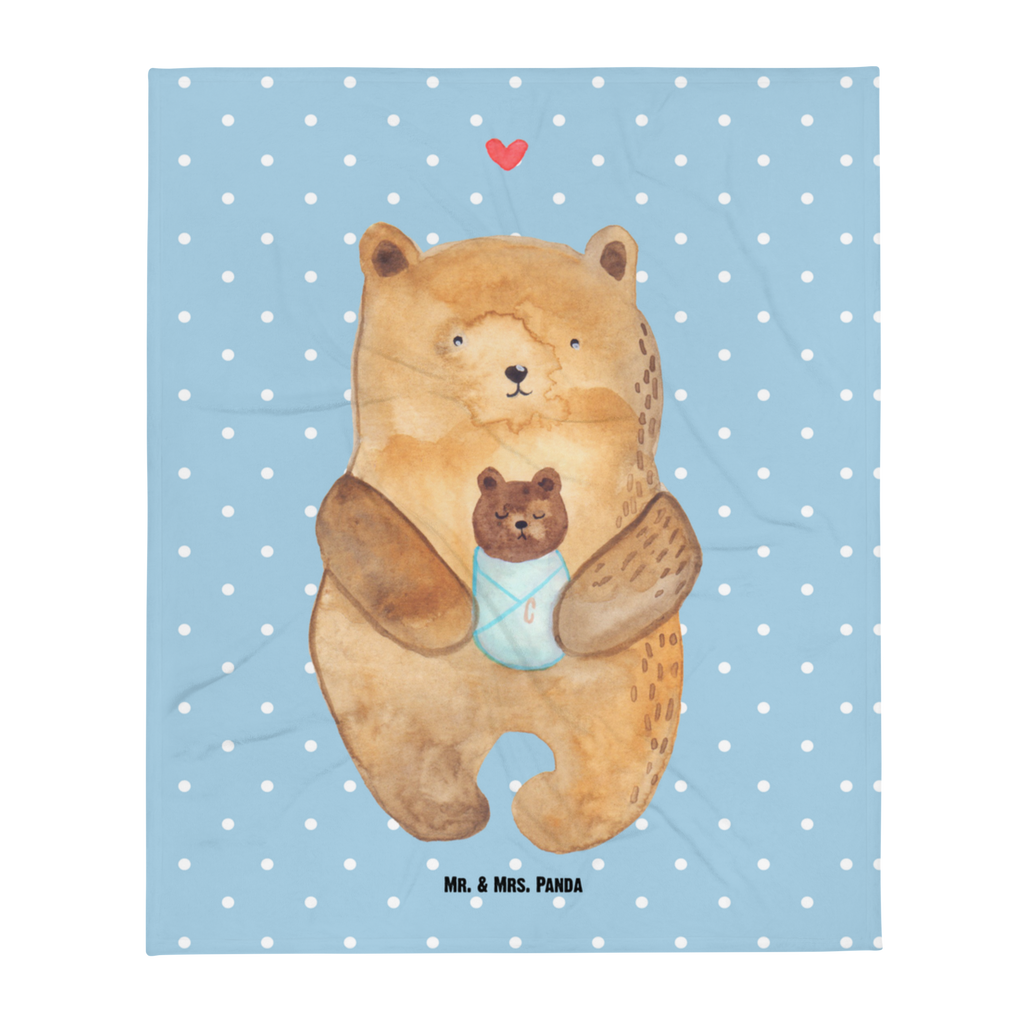 Kuscheldecke Bär mit Baby Decke, Wohndecke, Tagesdecke, Wolldecke, Sofadecke, Bär, Teddy, Teddybär, Eltern, Mutter, Baby, Taufe, Geburt, Nichte, Neffe, Enkel, Enkelin, Täufling, Geburtstag, Glückwunsch