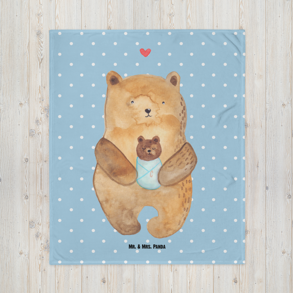Kuscheldecke Bär mit Baby Decke, Wohndecke, Tagesdecke, Wolldecke, Sofadecke, Bär, Teddy, Teddybär, Eltern, Mutter, Baby, Taufe, Geburt, Nichte, Neffe, Enkel, Enkelin, Täufling, Geburtstag, Glückwunsch