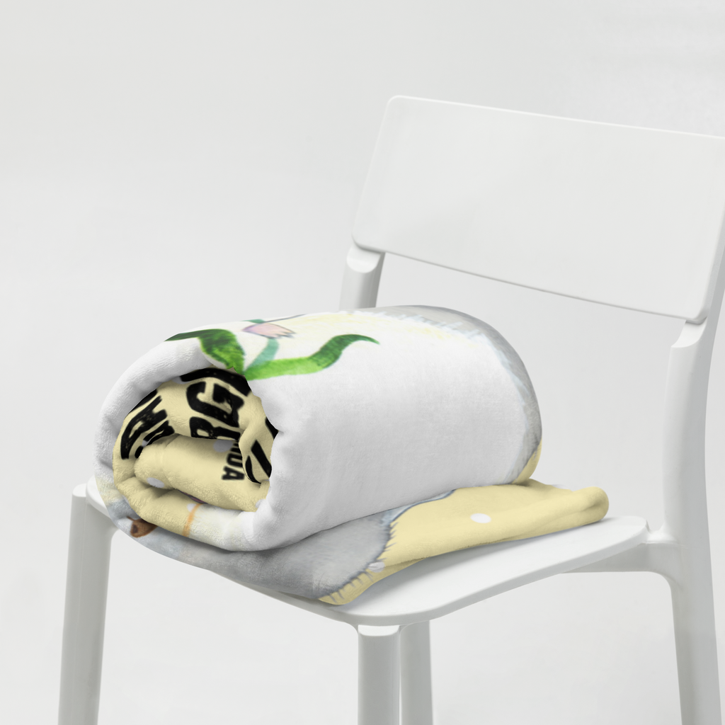 Kuscheldecke Chinchilla mit Blume Decke, Wohndecke, Tagesdecke, Wolldecke, Sofadecke, Tiermotive, Gute Laune, lustige Sprüche, Tiere, Chinchilla, Chinchillas, Liebeskummer, Kummer, Depressionen, traurig sein, Chaos, Glücklichsein, Büro, Büroalltag