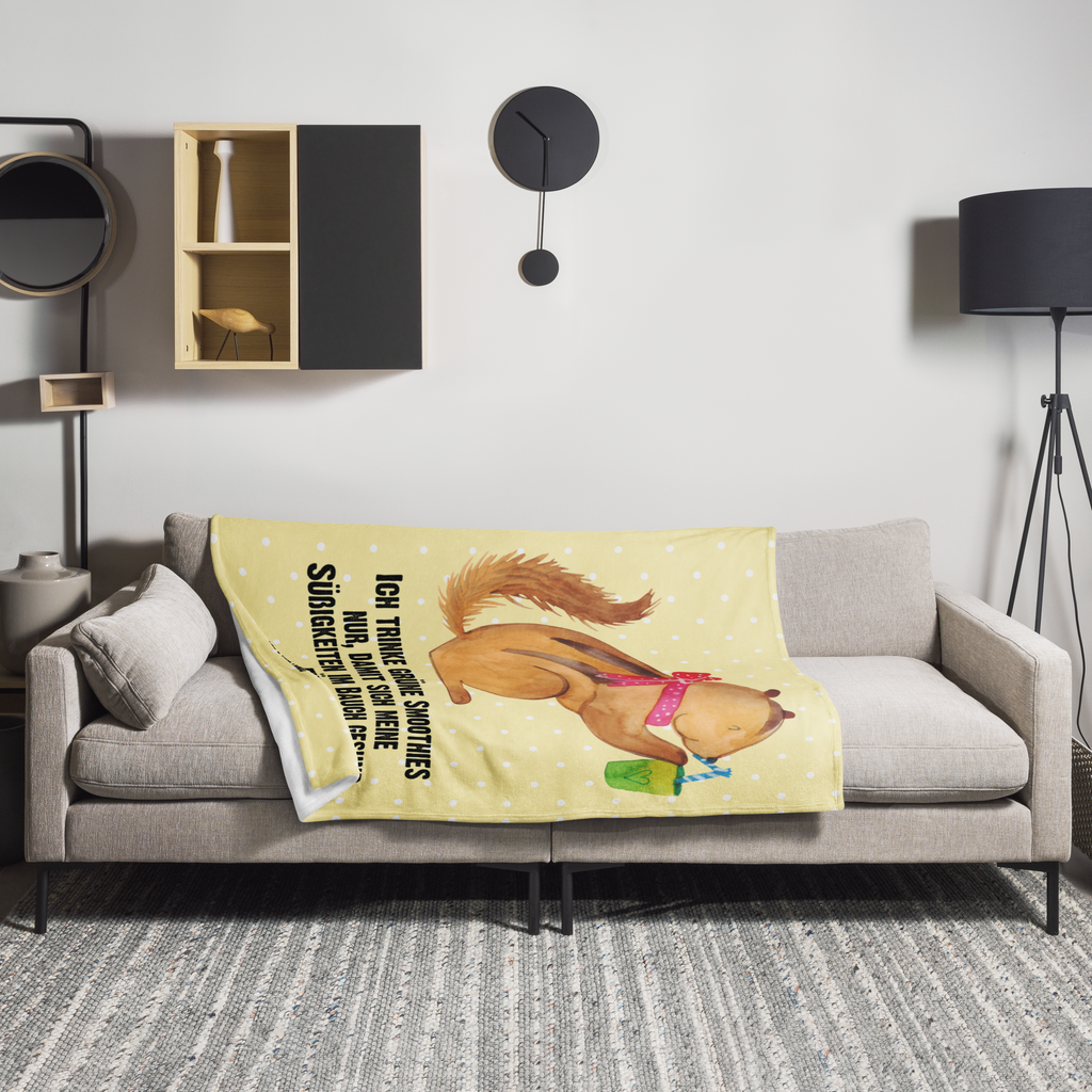 Kuscheldecke Eichhörnchen Smoothie Decke, Wohndecke, Tagesdecke, Wolldecke, Sofadecke, Tiermotive, Gute Laune, lustige Sprüche, Tiere, Green Smoothies, Diät, Abnehmen, Streifenhörnchen, Eichhörnchen