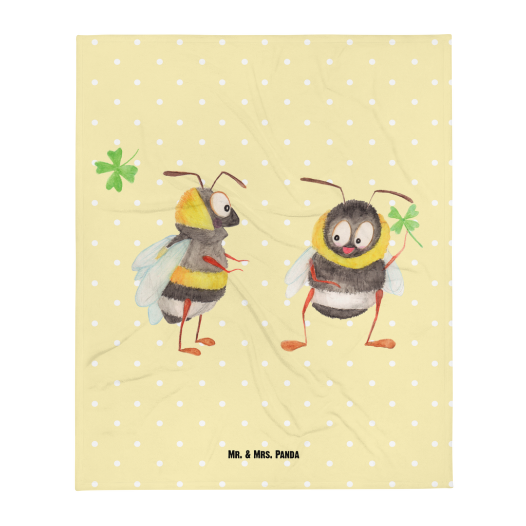 Kuscheldecke Hummeln mit Kleeblatt Decke, Wohndecke, Tagesdecke, Wolldecke, Sofadecke, Tiermotive, Gute Laune, lustige Sprüche, Tiere, Hummel, Biene, Spruch positiv, Biene Deko, Spruch schön, glücklich sein, glücklich werden, Spruch fröhlich