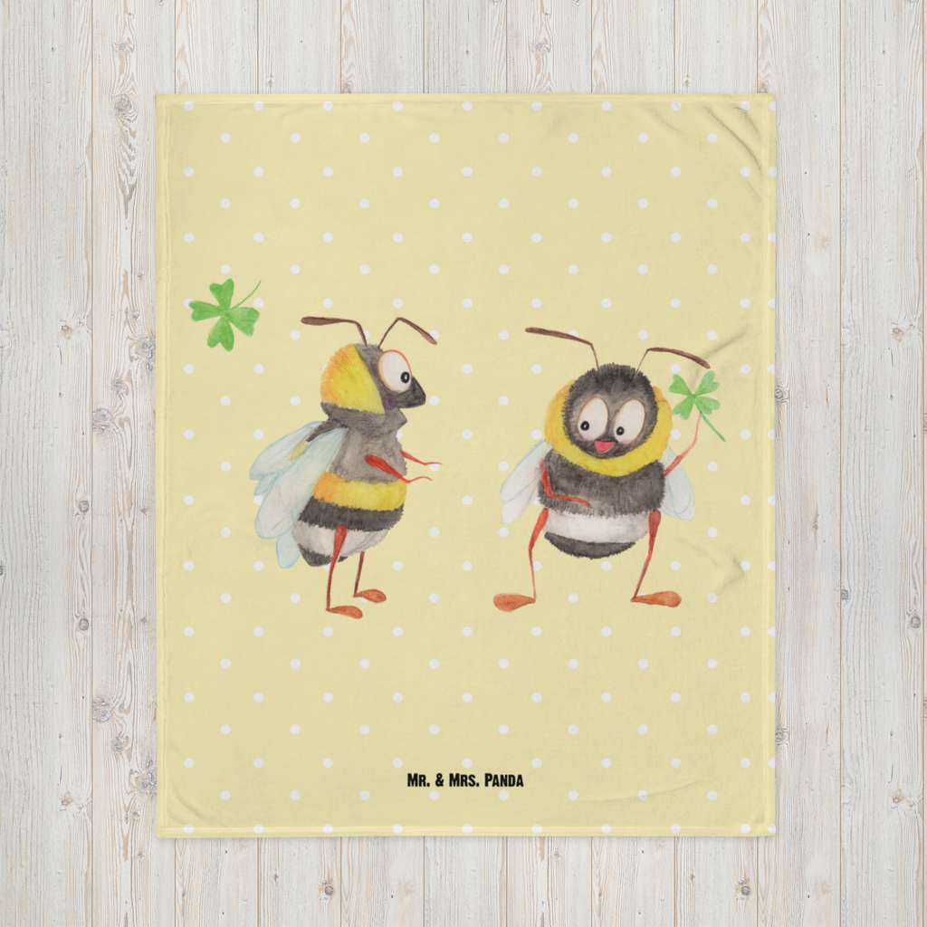 Kuscheldecke Hummeln mit Kleeblatt Decke, Wohndecke, Tagesdecke, Wolldecke, Sofadecke, Tiermotive, Gute Laune, lustige Sprüche, Tiere, Hummel, Biene, Spruch positiv, Biene Deko, Spruch schön, glücklich sein, glücklich werden, Spruch fröhlich