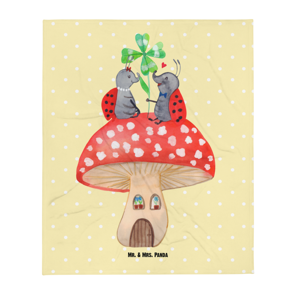 Kuscheldecke Marienkäfer Paar Fliegenpilz Decke, Wohndecke, Tagesdecke, Wolldecke, Sofadecke, Tiermotive, Gute Laune, lustige Sprüche, Tiere, Haus, Wohnung, zuhause, Fliegenpilz, Marienkäfer, Fleigenpilzhaus