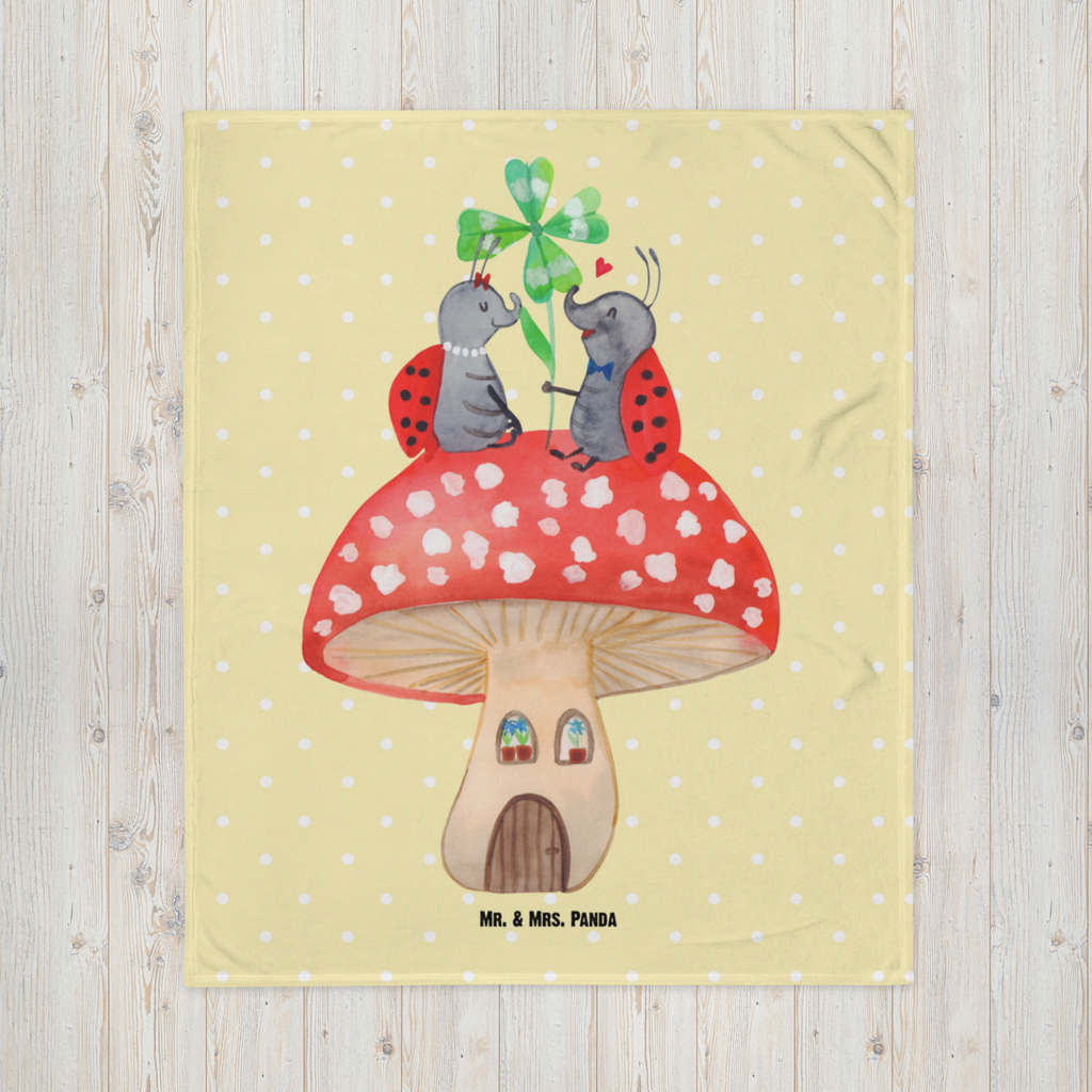 Kuscheldecke Marienkäfer Paar Fliegenpilz Decke, Wohndecke, Tagesdecke, Wolldecke, Sofadecke, Tiermotive, Gute Laune, lustige Sprüche, Tiere, Haus, Wohnung, zuhause, Fliegenpilz, Marienkäfer, Fleigenpilzhaus