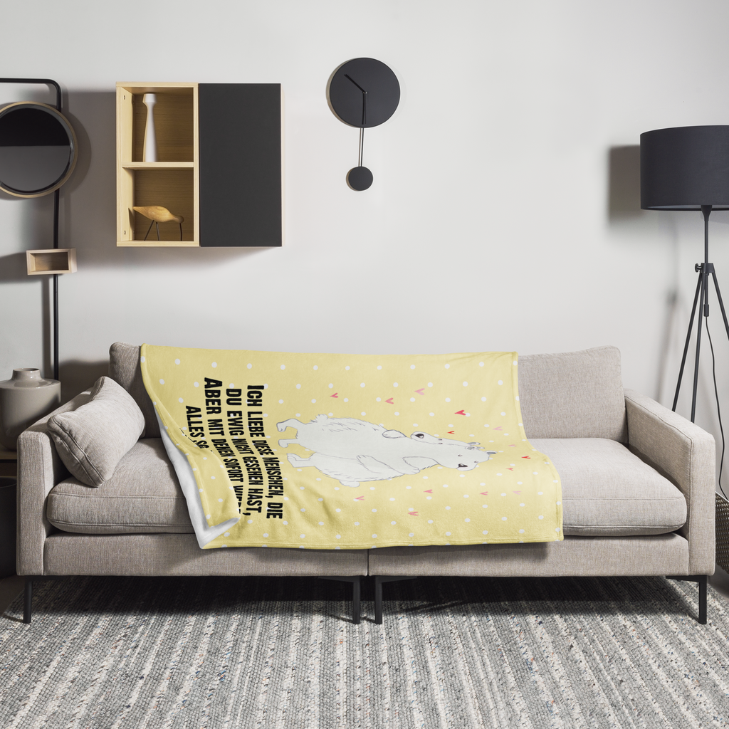 Kuscheldecke Eisbär Umarmen Decke, Wohndecke, Tagesdecke, Wolldecke, Sofadecke, Tiermotive, Gute Laune, lustige Sprüche, Tiere