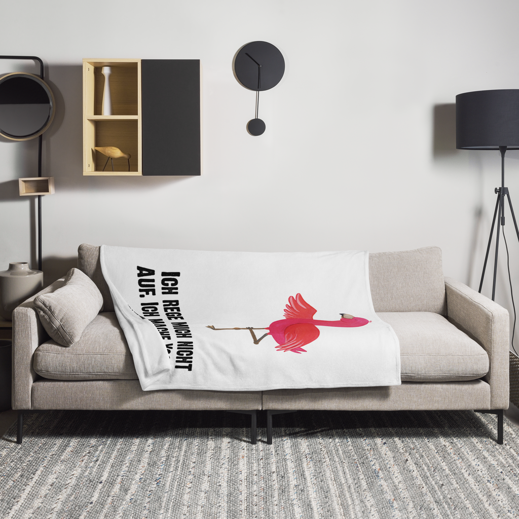 Kuscheldecke Flamingo Yoga Decke, Wohndecke, Tagesdecke, Wolldecke, Sofadecke, Flamingo, Vogel, Yoga, Namaste, Achtsamkeit, Yoga-Übung, Entspannung, Ärger, Aufregen, Tiefenentspannung