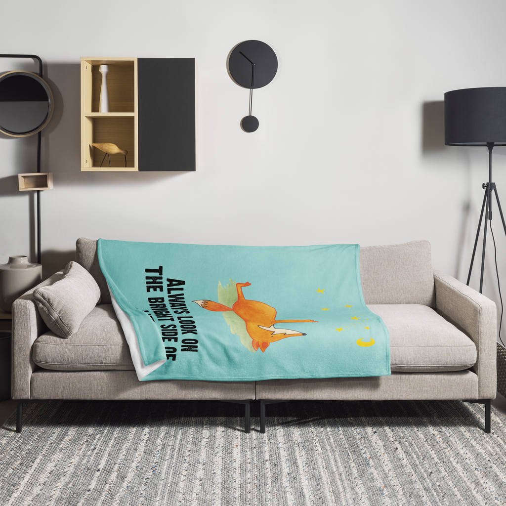 Kuscheldecke Fuchs Sterne Decke, Wohndecke, Tagesdecke, Wolldecke, Sofadecke, Fuchs, Füchse, tröstende Worte, Spruch positiv, Spruch schön, Romantik, Always Look on the Bright Side of Life