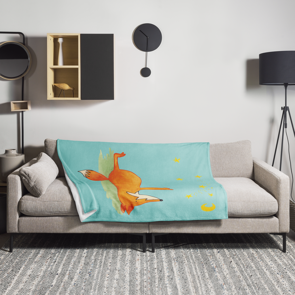 Kuscheldecke Fuchs Sterne Decke, Wohndecke, Tagesdecke, Wolldecke, Sofadecke, Fuchs, Füchse, tröstende Worte, Spruch positiv, Spruch schön, Romantik, Always Look on the Bright Side of Life