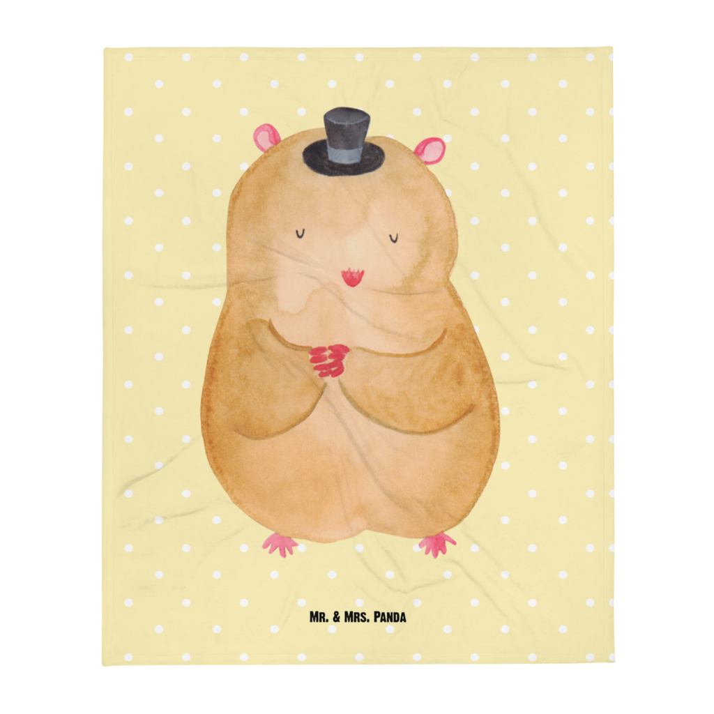 Kuscheldecke Hamster mit Hut Decke, Wohndecke, Tagesdecke, Wolldecke, Sofadecke, Tiermotive, Gute Laune, lustige Sprüche, Tiere, Hamster, Hut, Magier, Zylinder, Zwerghamster, Zauberer, Houdini