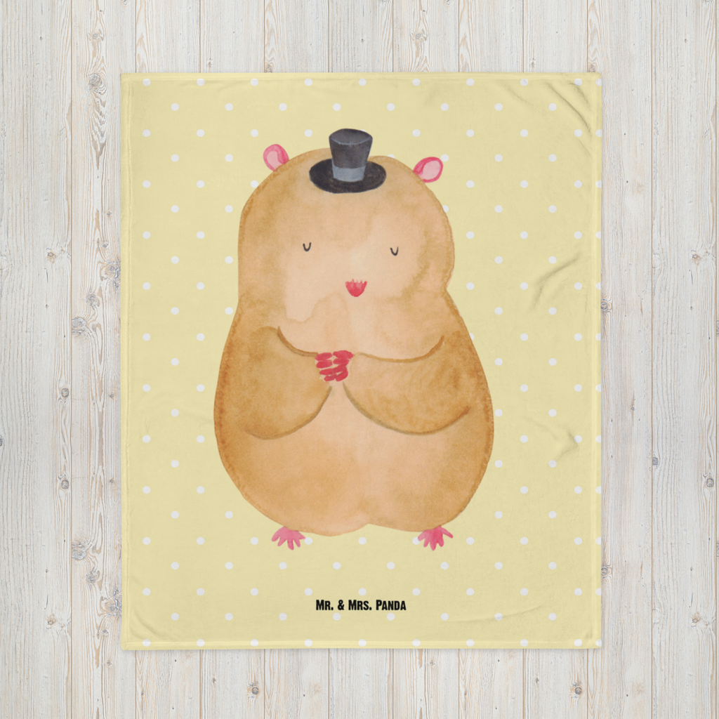 Kuscheldecke Hamster mit Hut Decke, Wohndecke, Tagesdecke, Wolldecke, Sofadecke, Tiermotive, Gute Laune, lustige Sprüche, Tiere, Hamster, Hut, Magier, Zylinder, Zwerghamster, Zauberer, Houdini