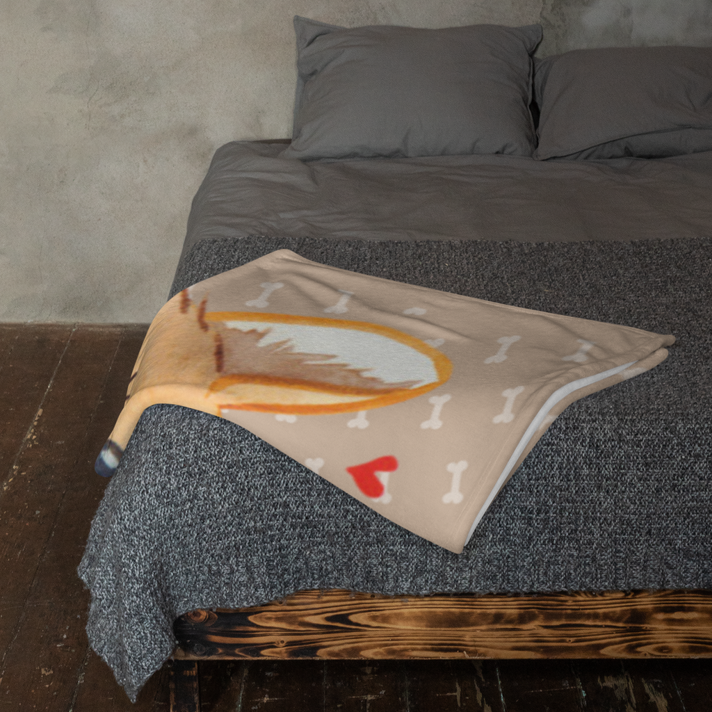 Kuscheldecke Hundeglück Decke, Wohndecke, Tagesdecke, Wolldecke, Sofadecke, Hund, Hundemotiv, Haustier, Hunderasse, Tierliebhaber, Hundebesitzer, Sprüche, Corgie, Hundeliebe, Spruch, Hundemama, Liebe