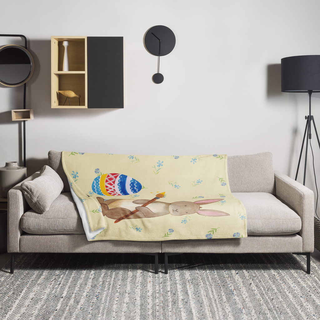 Kuscheldecke Hase Eiermalen Decke, Wohndecke, Tagesdecke, Wolldecke, Sofadecke, Ostern, Osterhase, Ostergeschenke, Osternest, Osterdeko, Geschenk zu Ostern, Frohe Ostern, Ostergrüße, Osterblume, Osterei, bemalte Ostereier, Hase, Kaninchen, Eiermalen