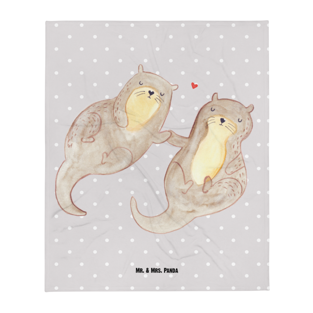 Kuscheldecke Otter händchenhaltend Decke, Wohndecke, Tagesdecke, Wolldecke, Sofadecke, Otter, Fischotter, Seeotter, Otter Seeotter See Otter