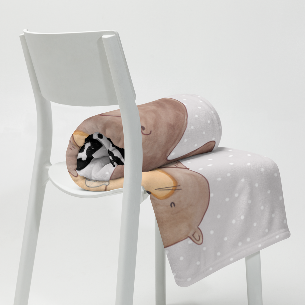 Kuscheldecke Otter mit Muschelmedaillon Decke, Wohndecke, Tagesdecke, Wolldecke, Sofadecke, Otter, Fischotter, Seeotter, Otterliebe, grübeln, träumen, Motivation, Tagträumen, Büro