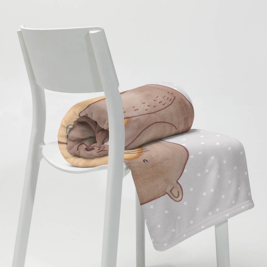 Kuscheldecke Otter mit Muschelmedaillon Decke, Wohndecke, Tagesdecke, Wolldecke, Sofadecke, Otter, Fischotter, Seeotter, Otterliebe, grübeln, träumen, Motivation, Tagträumen, Büro
