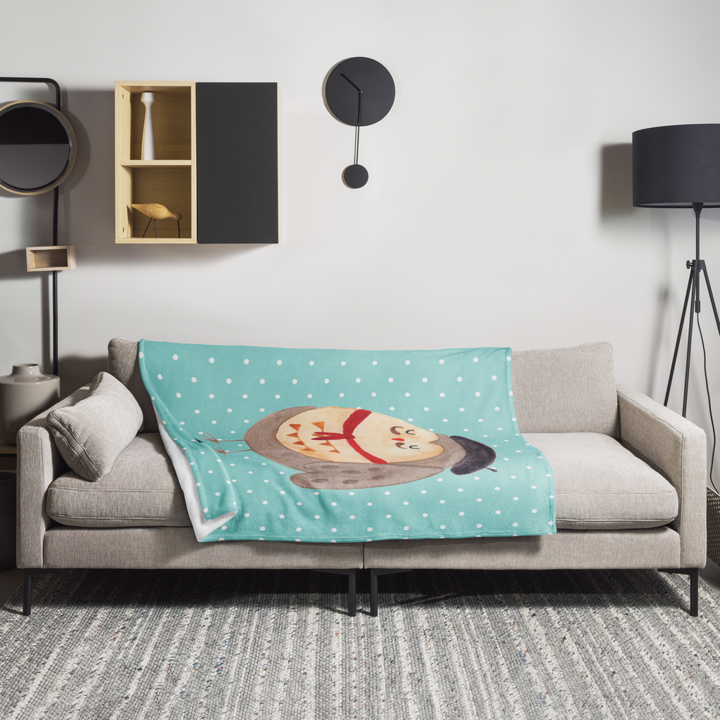 Kuscheldecke Eule Französisch Decke, Wohndecke, Tagesdecke, Wolldecke, Sofadecke, Eule, Eulen, Eule Deko, Owl, hibou, La vie est belle, das Leben ist schön, Spruch schön, Spruch Französisch, Frankreich