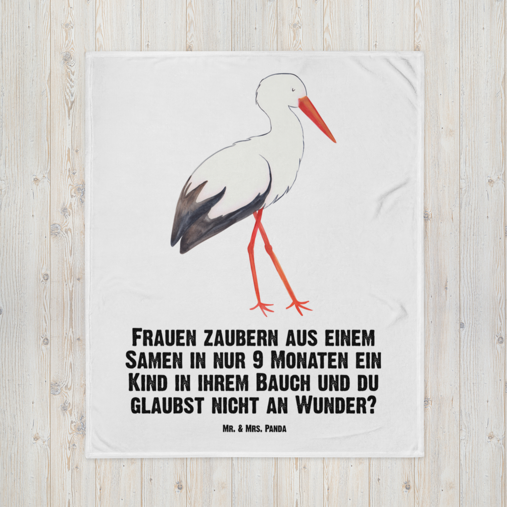 Kuscheldecke Storch Storch, Störche, Schwangerschaft, Geburt, Mutter, Mütter, Mutter werden, Schwanger, Babybauch, Baby	  Decke, Wohndecke, Tagesdecke, Wolldecke, Sofadecke  süße Tiermotive, gute Laune, lustige Sprüche, Tiere
