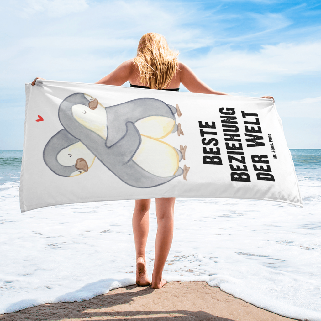 XL Badehandtuch Pinguin Beste Beziehung der Welt Handtuch, Badetuch, Duschtuch, Strandtuch, Saunatuch, für, Dankeschön, Geschenk, Schenken, Geburtstag, Geburtstagsgeschenk, Geschenkidee, Danke, Bedanken, Mitbringsel, Freude machen, Geschenktipp, Beziehung, Zusammen sein, Miteinander gehen, Liebe, Verlieb, Liebesgeschenk