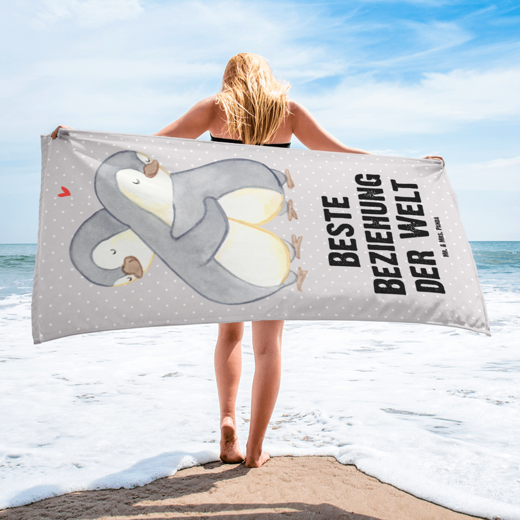XL Badehandtuch Pinguin Beste Beziehung der Welt Handtuch, Badetuch, Duschtuch, Strandtuch, Saunatuch, für, Dankeschön, Geschenk, Schenken, Geburtstag, Geburtstagsgeschenk, Geschenkidee, Danke, Bedanken, Mitbringsel, Freude machen, Geschenktipp, Beziehung, Zusammen sein, Miteinander gehen, Liebe, Verlieb, Liebesgeschenk