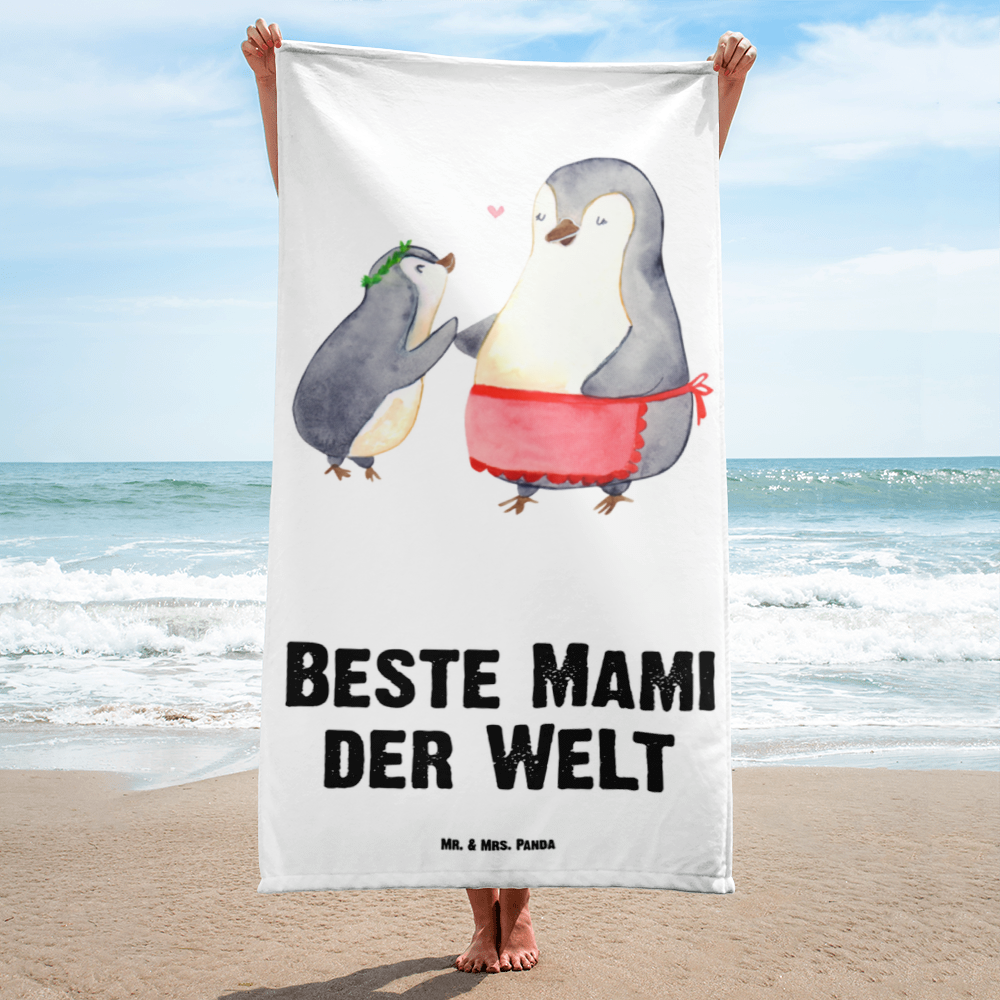 XL Badehandtuch Pinguin Beste Mami der Welt Handtuch, Badetuch, Duschtuch, Strandtuch, Saunatuch, für, Dankeschön, Geschenk, Schenken, Geburtstag, Geburtstagsgeschenk, Geschenkidee, Danke, Bedanken, Mitbringsel, Freude machen, Geschenktipp, Mama, Mami, Mutter, Muttertag, Mutti, Ma, Tochter, Sohn, Beste Mama, Beste, Supermama