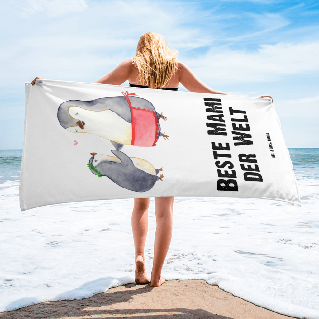XL Badehandtuch Pinguin Beste Mami der Welt Handtuch, Badetuch, Duschtuch, Strandtuch, Saunatuch, für, Dankeschön, Geschenk, Schenken, Geburtstag, Geburtstagsgeschenk, Geschenkidee, Danke, Bedanken, Mitbringsel, Freude machen, Geschenktipp, Mama, Mami, Mutter, Muttertag, Mutti, Ma, Tochter, Sohn, Beste Mama, Beste, Supermama