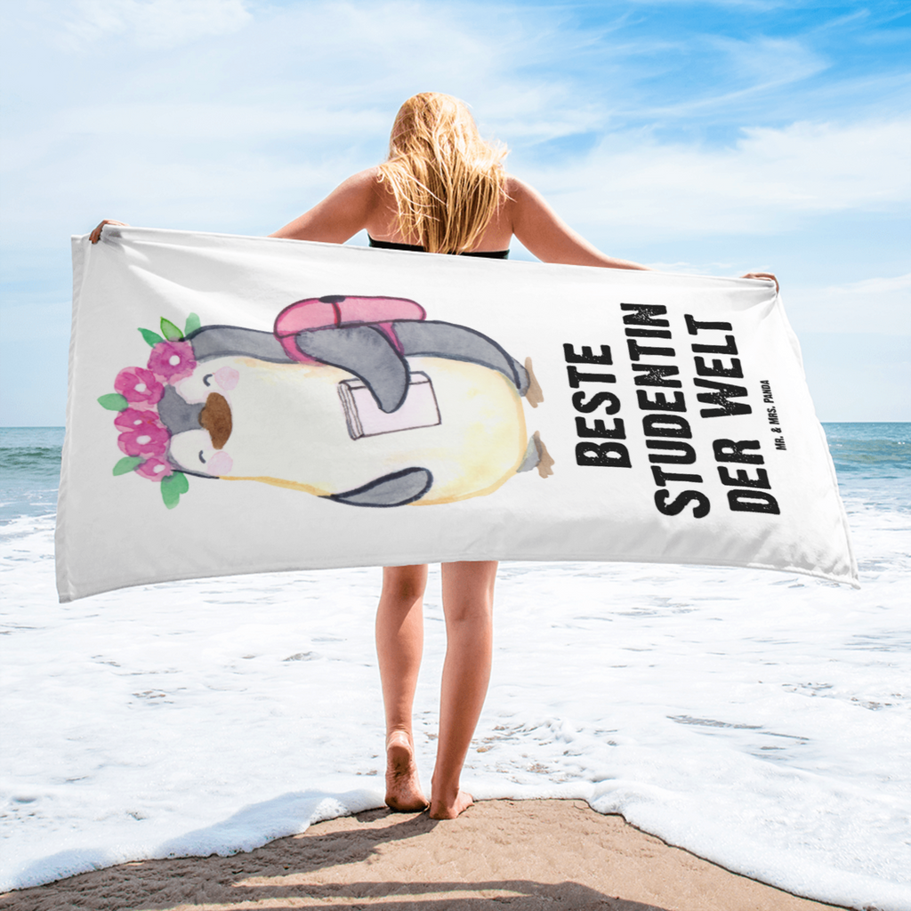 XL Badehandtuch Pinguin Beste Studentin der Welt Handtuch, Badetuch, Duschtuch, Strandtuch, Saunatuch, für, Dankeschön, Geschenk, Schenken, Geburtstag, Geburtstagsgeschenk, Geschenkidee, Danke, Bedanken, Mitbringsel, Freude machen, Geschenktipp, Studentin, Studium, Tochter, Spaß, Musterschülerin, lustig, Studienabschluss, witzig, Universität, Abschluss, Alumni, Uni, Studenten, Hochschule