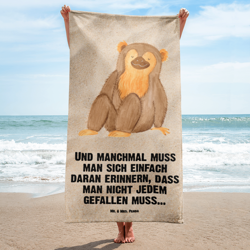 XL Badehandtuch Affe Handtuch, Badetuch, Duschtuch, Strandtuch, Saunatuch, Afrika, Wildtiere, Affe, Äffchen, Affen, Selbstliebe, Respekt, Motivation, Selbstachtung, Liebe, Selbstbewusstsein, Selfcare