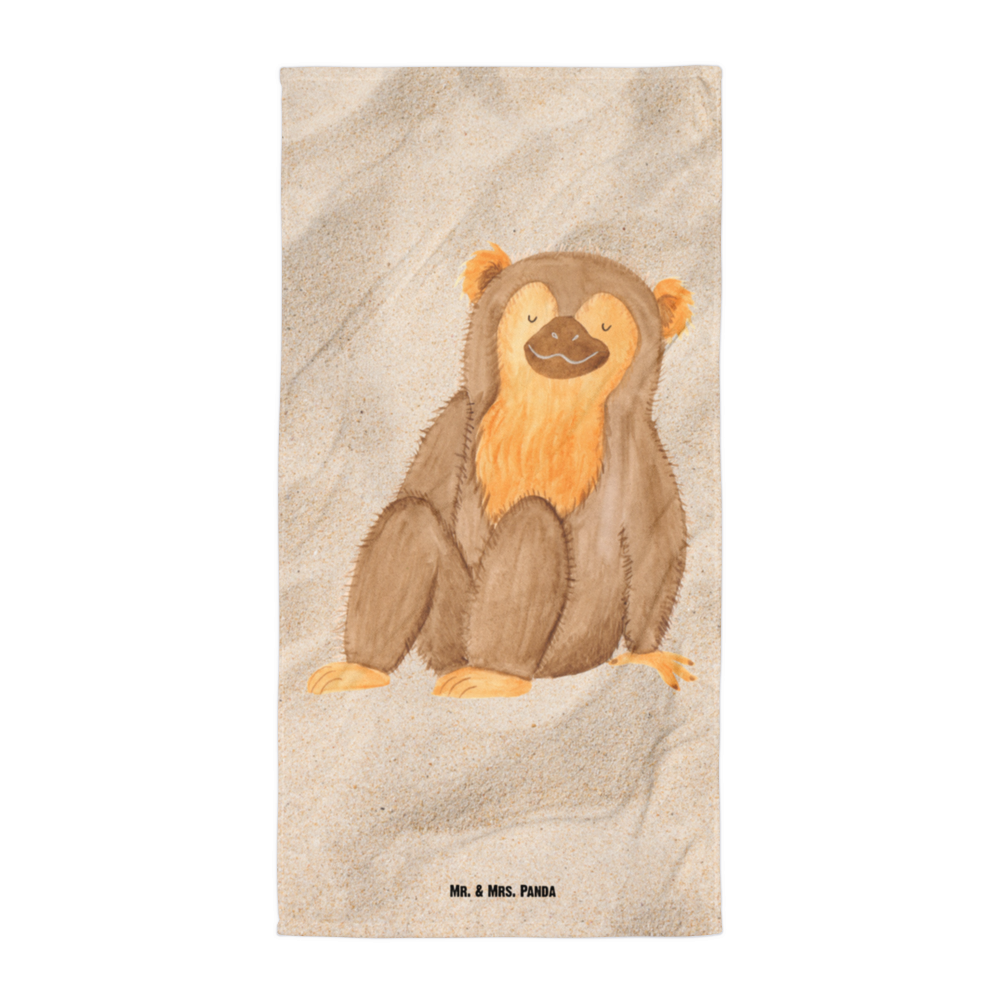 XL Badehandtuch Affe Handtuch, Badetuch, Duschtuch, Strandtuch, Saunatuch, Afrika, Wildtiere, Affe, Äffchen, Affen, Selbstliebe, Respekt, Motivation, Selbstachtung, Liebe, Selbstbewusstsein, Selfcare