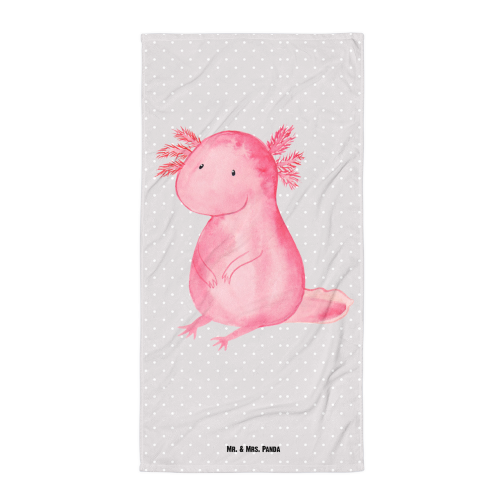 XL Badehandtuch Axolotl Handtuch, Badetuch, Duschtuch, Strandtuch, Saunatuch, Axolotl, Molch, Axolot, vergnügt, fröhlich, zufrieden, Lebensstil, Weisheit, Lebensweisheit, Liebe, Freundin