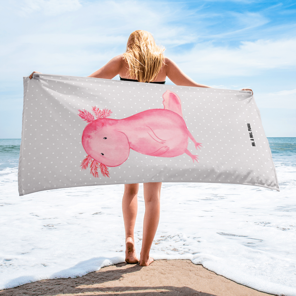 XL Badehandtuch Axolotl Handtuch, Badetuch, Duschtuch, Strandtuch, Saunatuch, Axolotl, Molch, Axolot, vergnügt, fröhlich, zufrieden, Lebensstil, Weisheit, Lebensweisheit, Liebe, Freundin