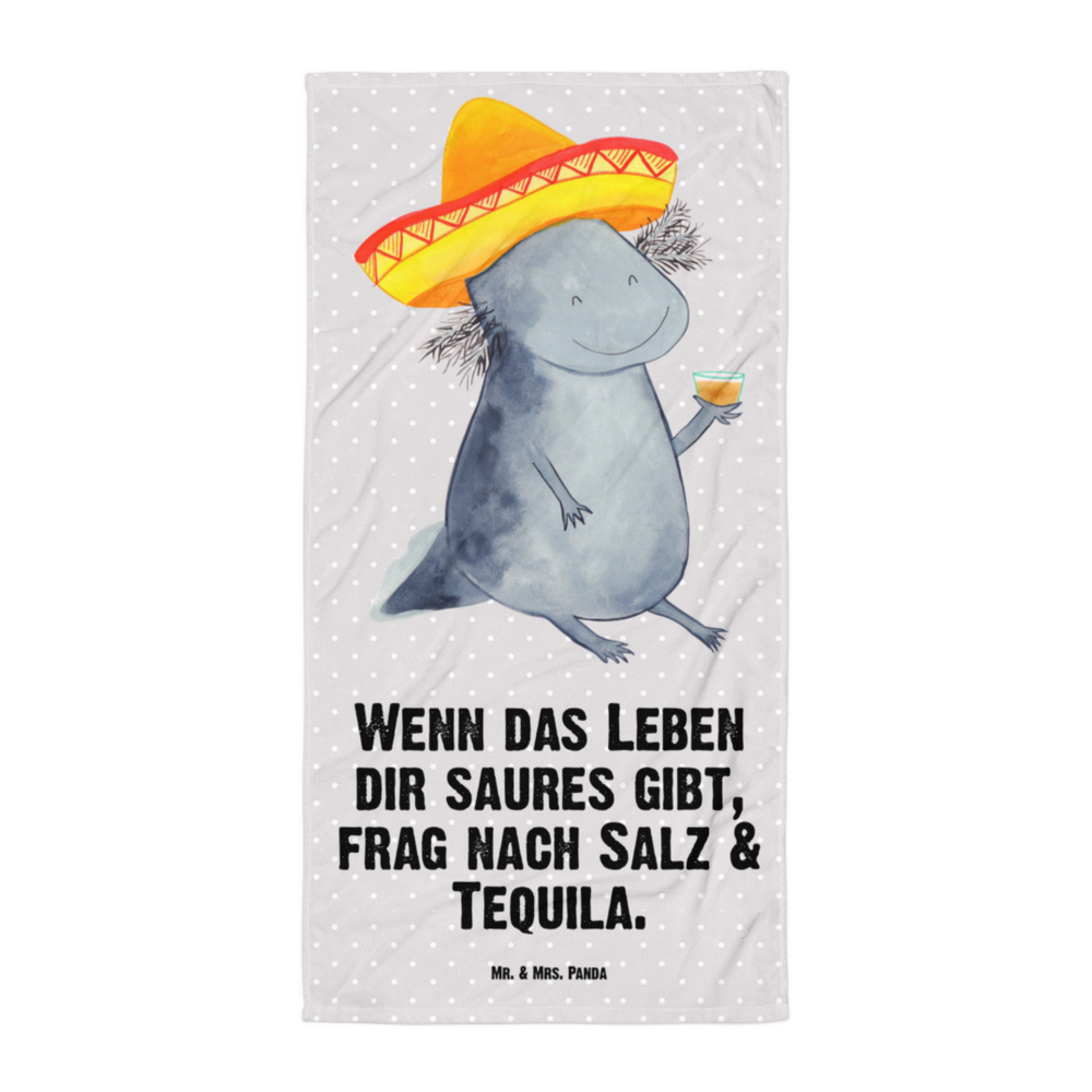 XL Badehandtuch Axolotl Tequila Handtuch, Badetuch, Duschtuch, Strandtuch, Saunatuch, Axolotl, Molch, Mexico, Mexiko, Sombrero, Zitrone, Tequila, Motivation, Spruch, Schwanzlurch, Lurch, Lurche, Axolot, Feuerdrache, Feuersalamander