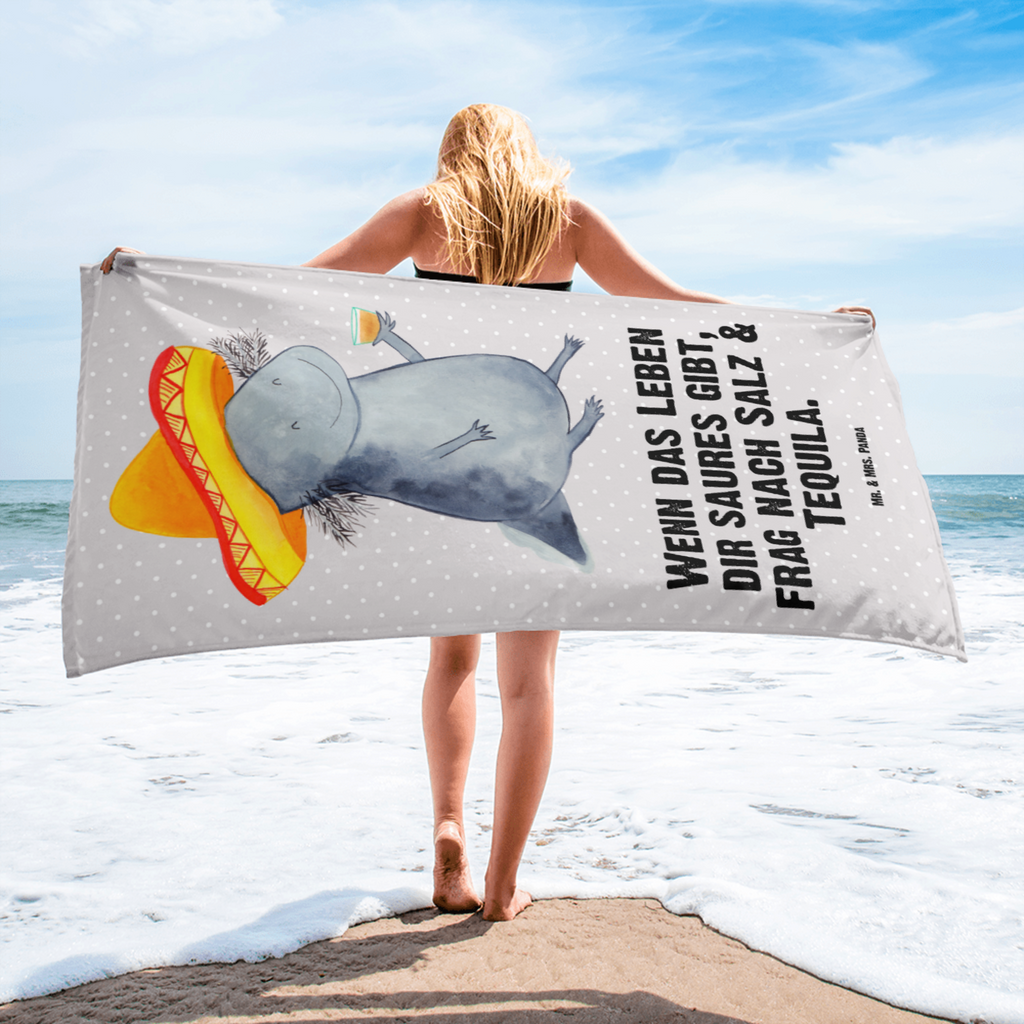 XL Badehandtuch Axolotl Tequila Handtuch, Badetuch, Duschtuch, Strandtuch, Saunatuch, Axolotl, Molch, Mexico, Mexiko, Sombrero, Zitrone, Tequila, Motivation, Spruch, Schwanzlurch, Lurch, Lurche, Axolot, Feuerdrache, Feuersalamander