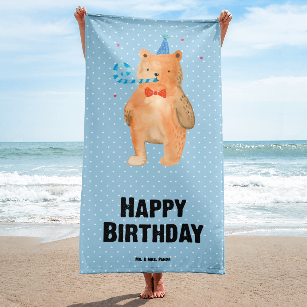 XL Badehandtuch Birthday Bär Handtuch, Badetuch, Duschtuch, Strandtuch, Saunatuch, Bär, Teddy, Teddybär, Happy Birthday, Alles Gute, Glückwunsch, Geburtstag