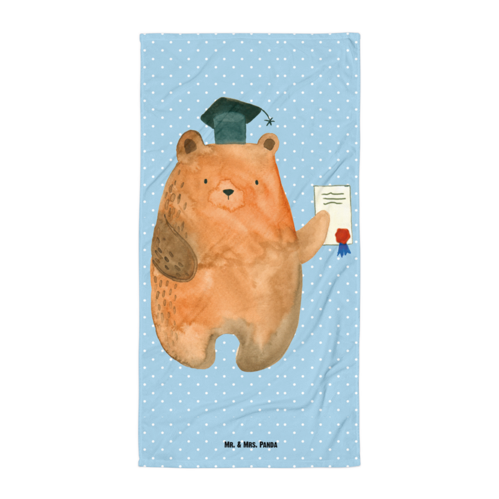 XL Badehandtuch Prüfungsbär Handtuch, Badetuch, Duschtuch, Strandtuch, Saunatuch, Bär, Teddy, Teddybär, Abitur, Prüfungen, Prüfung bestanden, Abschluss, Zeugnis, Abschlusszeugnis
