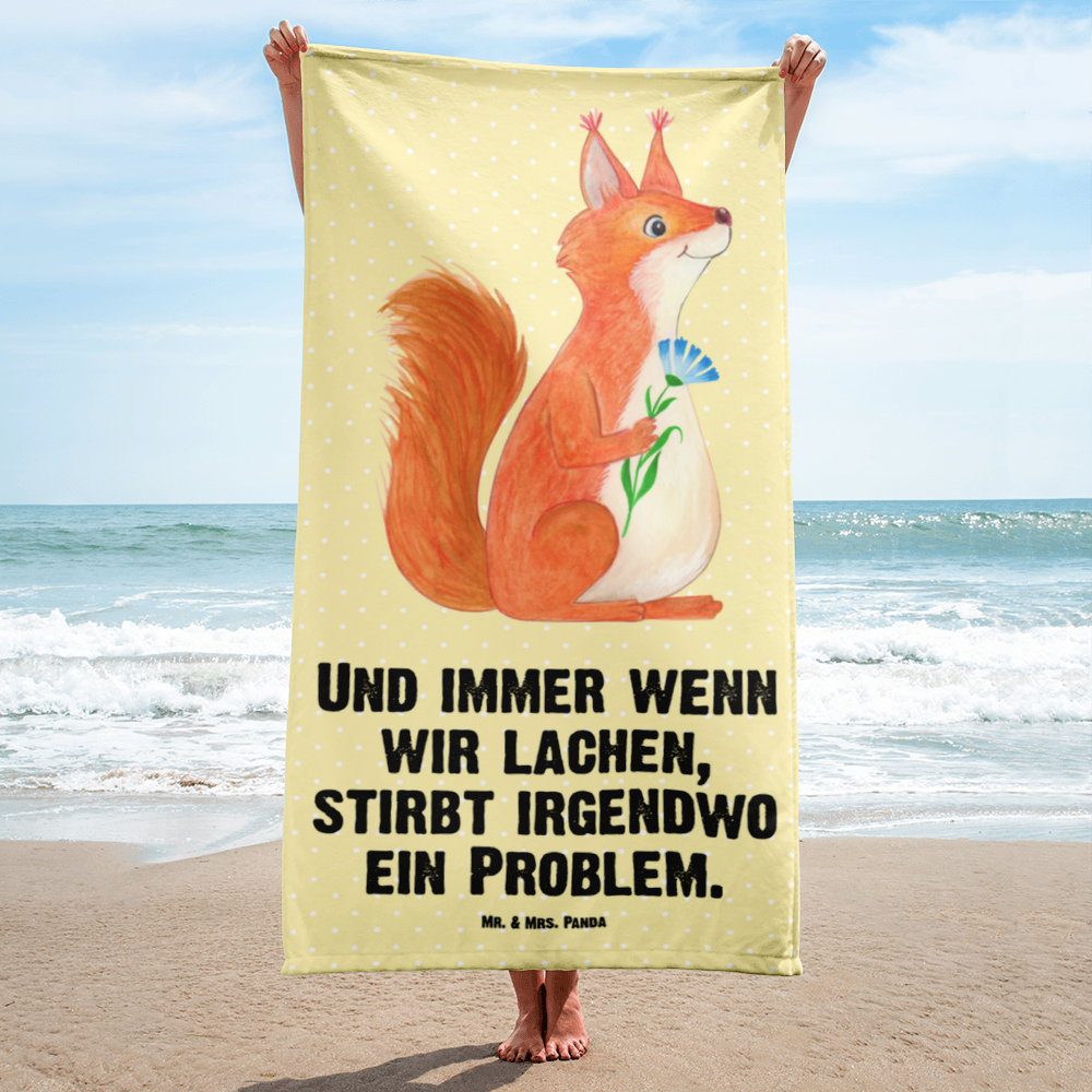 XL Badehandtuch Eichhörnchen Blume Handtuch, Badetuch, Duschtuch, Strandtuch, Saunatuch, Tiermotive, Gute Laune, lustige Sprüche, Tiere, Eichhörnchen, Eichhorn, Spruch positiv, Lachen, Spaß, Motivation Sprüche, Motivation Bilder, glücklich Spruch, Spruch Deko