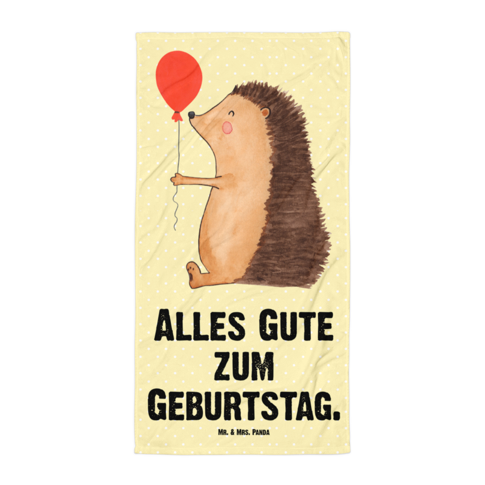 XL Badehandtuch Igel mit Luftballon Handtuch, Badetuch, Duschtuch, Strandtuch, Saunatuch, Tiermotive, Gute Laune, lustige Sprüche, Tiere, Igel, Geburtstag, Herzlichen Glückwunsch, Glückwunsch, Geburtstagskind, Ballon, Happy Birthday